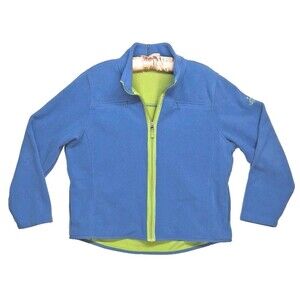 LizGolf Large Blue Womens Full Zip Fleece Golf Jacket Athleisure Fall Logo Sport